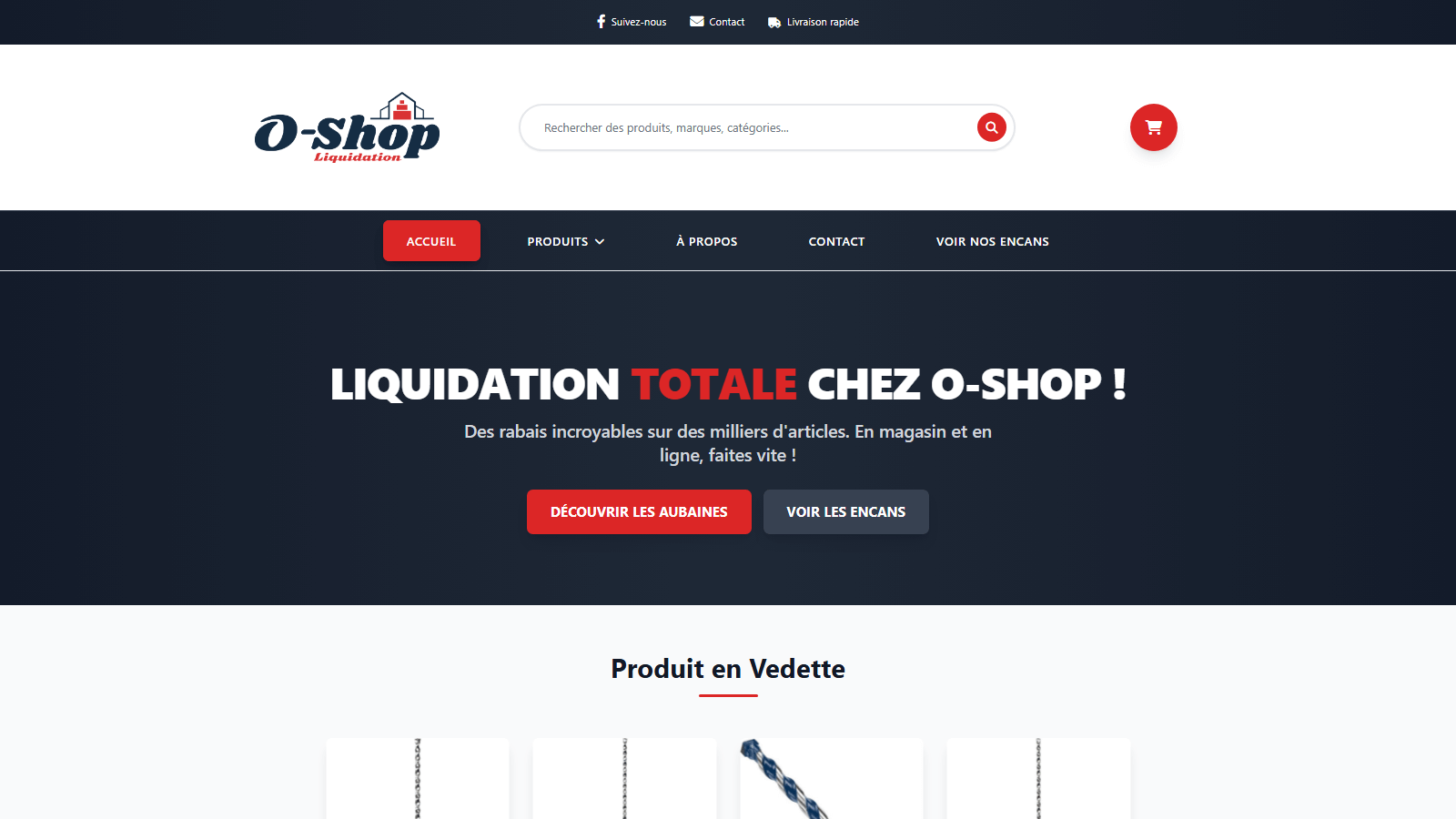 Aperçu de projet vitrine web